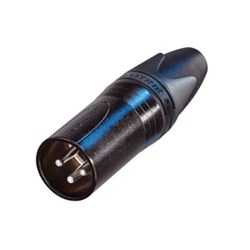 MALE 3-PIN LINE CONNECTOR BLACK/ SILVER PINS HAND CRIMP TERMINATION