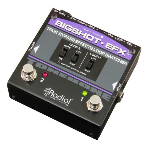 Effects loop controller, true- bypass with two discrete loops