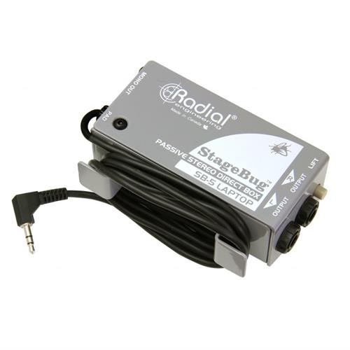 Radial SB-5 - Compact Stereo DI for computers with sidewinder attached cable