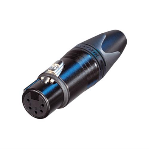 FEMALE 5-PIN LINE XLR BLACK HOUSING SILVER