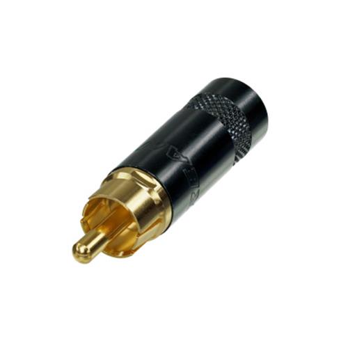 MALE RCA PLUG, GLD CONTACT-BLK SHELL