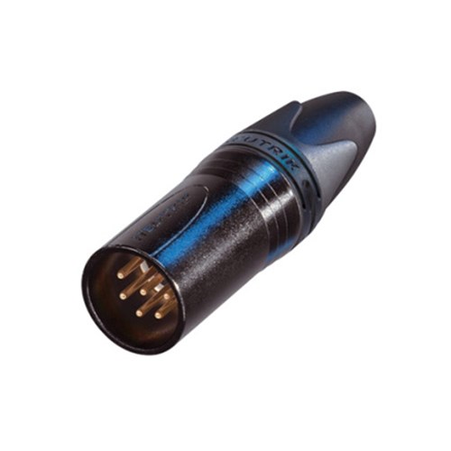 MALE 6-PIN LINE CONNECTOR BLACK/GOLD PINS
